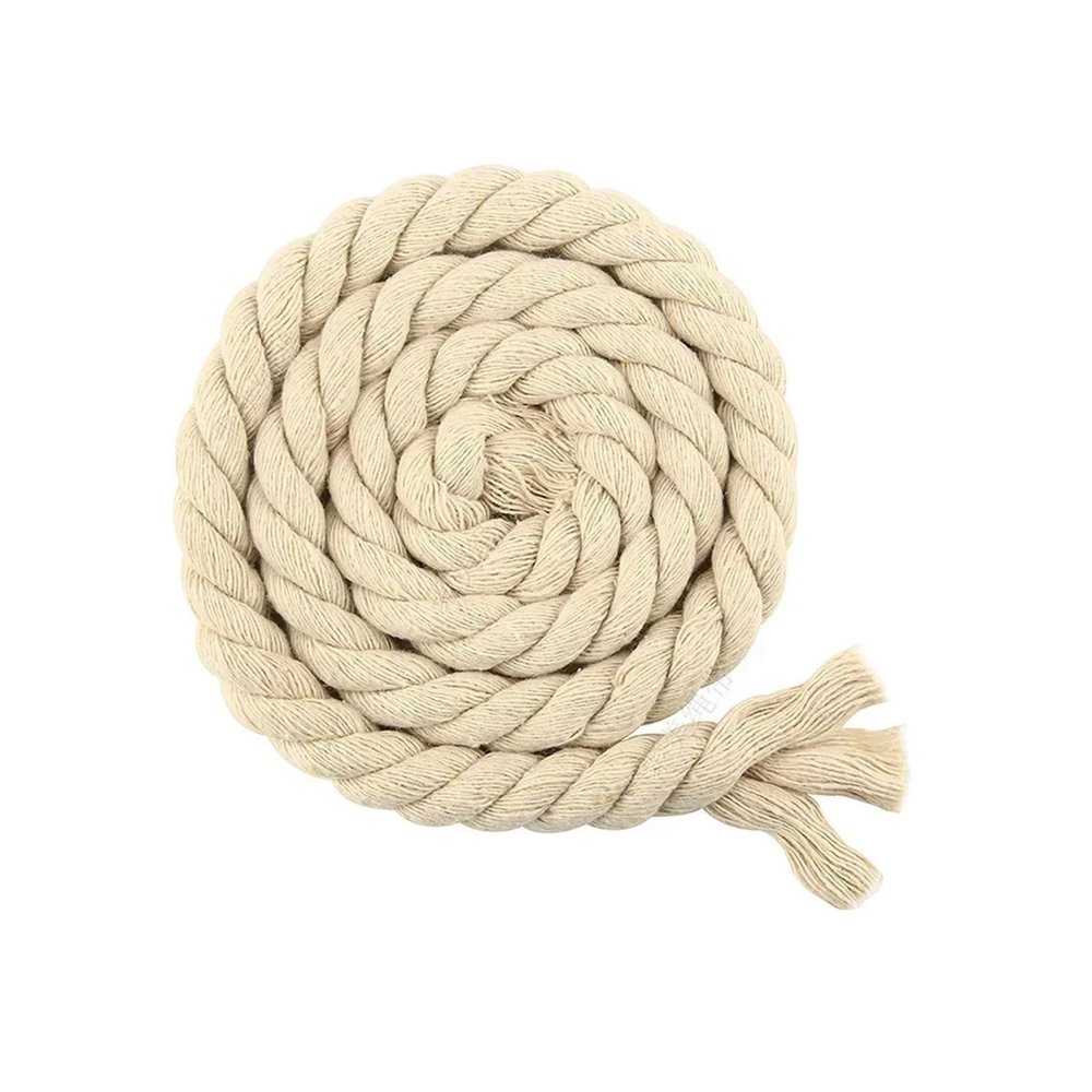 OZWANY 5Meters 3 Shares Twisted 100% Cotton Cords 5/8/10/12/20mm Bag Cotton Rope Home Decoration Cord Tape DIY Sewing Accessories(Beige,5mm)
