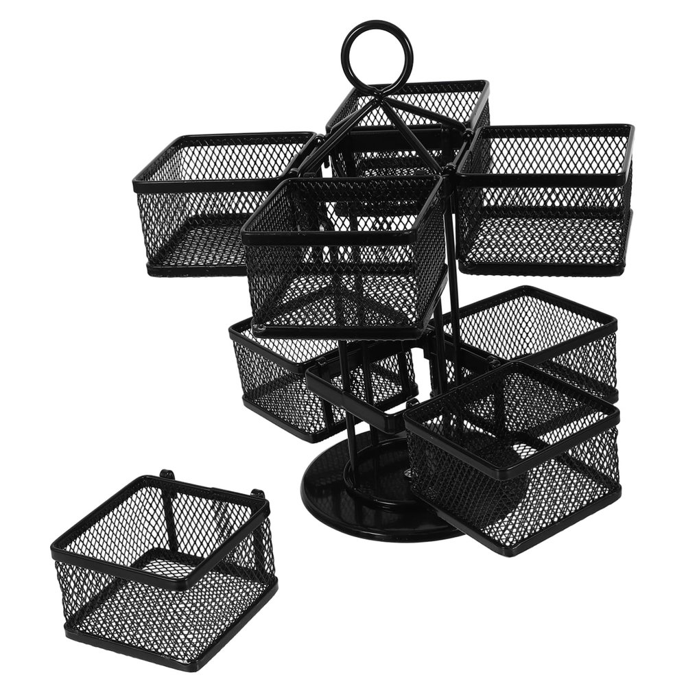 MOTHNUR 360degree Iron Wire Tea Bag Storage Holder Rotating Organizer for Tea Bags Sugar Packets and -saving Kitchen Countertop for Efficient Organization