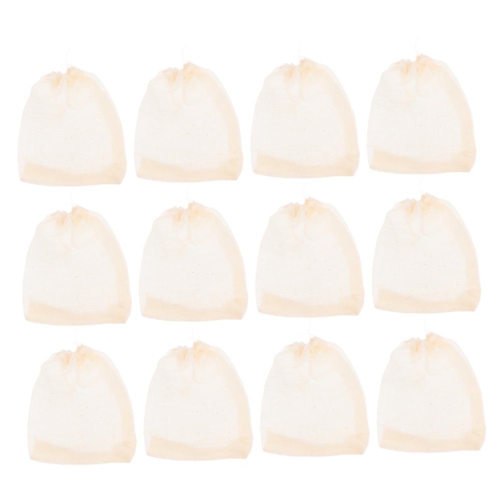 GANAZONO 50pcs Reusable Drawstring Filter Bags Gauze Tea Strainers for Loose Tea Herbs and Broth for Cooking and Straining