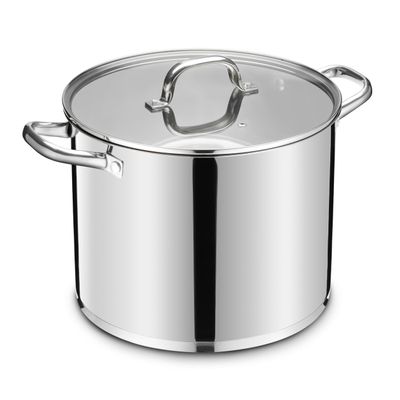 LIANYU Stainless Steel Large Stock Pot, 24 QT Heavy Stockpot with Glass Lid