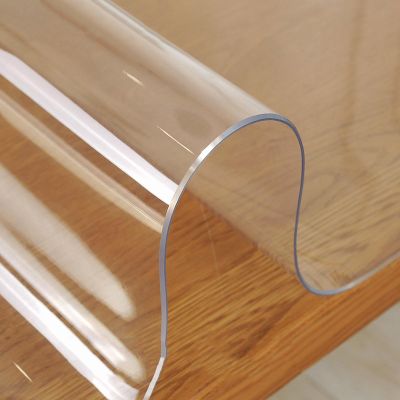 0.80 mm Clear Table Cover Protector Rectangular Plastic Desk Pad Mat 15x39 23x23 19x31 27x39 Wipeable Crystal Clear Vinyl Desk Protector Easy Clean(23x59=60x150cm)