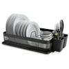 IBERG Dish Drying Rack with Drainboard & Utensil Holder, Mesh Steel Dish Drainer for Kitchen Countertop (Black) view 1