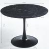 42.1" Black Table Mid Century Dining Table for 4 6 People with Round Table Top, Pedestal Dining Table, End Table Leisure Coffee Table BN907 view 2