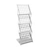 FURUIM2024M Magazine Rack Foldable Magazine Stand 4-Tier Brochure Display Rack Floor Standing Modern Iron A3 Book Shelf Magazine Display(White) view 1