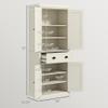 72" Kitchen Pantry Cabinet, Freestanding Tall Storage Cabinet, 4 Doors, Drawer and 3 Adjustable Shelves for Dining Room, Cream White GT212 view 3