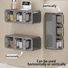 Dxcaicc Drawer Spice with Spoon and Label, Kitchen Spice Organizer, Seasoning Storage Box with Top Table, for Salt Sugar Pepper Spice,Gray,3 Slots view 3