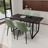 59" Black Wooden Dining Table and Modern Dining Chair 4 Pcs Set, Rectangular Metal Base,JR502 view 3