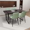 59" Black Wooden Dining Table and Modern Dining Chair 4 Pcs Set, Rectangular Metal Base,JR502 view 4