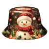 Christmas Snowman Bucket Hat for Women Men Merry Christmas Fisherman Hats Outdoor Travel Beach Sun Caps Xmas New Year Decoration view 1