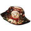 Christmas Snowman Bucket Hat for Women Men Merry Christmas Fisherman Hats Outdoor Travel Beach Sun Caps Xmas New Year Decoration view 2