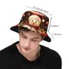 Christmas Snowman Bucket Hat for Women Men Merry Christmas Fisherman Hats Outdoor Travel Beach Sun Caps Xmas New Year Decoration view 3