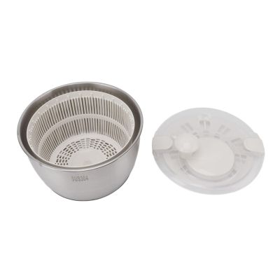 Lettuce Spinner, Stainless Steel Salad Multifunctional Large Capacity Vegetable Dryer Fruit Washer Drain Basket