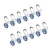 Blue Double Shower Curtain Hooks, 12 Piece Decorative Rings view 1