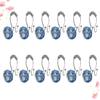 Blue Double Shower Curtain Hooks, 12 Piece Decorative Rings view 2