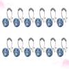 Blue Double Shower Curtain Hooks, 12 Piece Decorative Rings view 3