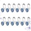Blue Double Shower Curtain Hooks, 12 Piece Decorative Rings view 4