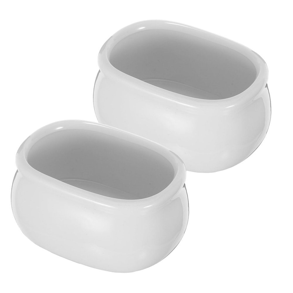 BIUDECO 2pcs Ceramic Bowl Set Tea Bag Sugar Holder Porcelain Ramen Bowl Teabag Holder Dish Tea Bag Plate for Parties Daily Use