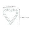 3 Pcs DIY Heart Shaped Metal Wreath Frame, Iron Wire Floral Rack view 2