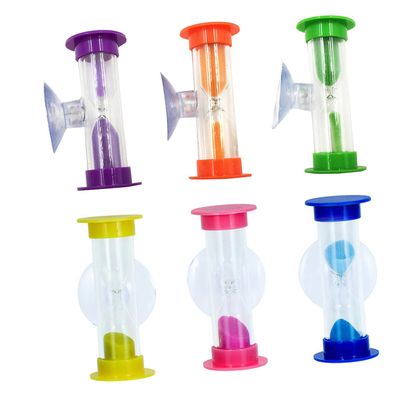 6Pcs Boy Girl Tooth Brushing Sand Timer with Sucker Design for Bathroom