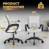 Magshion Office Computer Desk Chairs, 2 Pack, 300 LBS Capacity, White | Mid-Back Ergonomic Mesh Chair w/Lumbar Support, Backrest, Height Adjustable, Armrests, Rolling Wheels for Gaming Work view 3