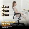 Magshion Office Computer Desk Chairs, 2 Pack, 300 LBS Capacity, White | Mid-Back Ergonomic Mesh Chair w/Lumbar Support, Backrest, Height Adjustable, Armrests, Rolling Wheels for Gaming Work view 4