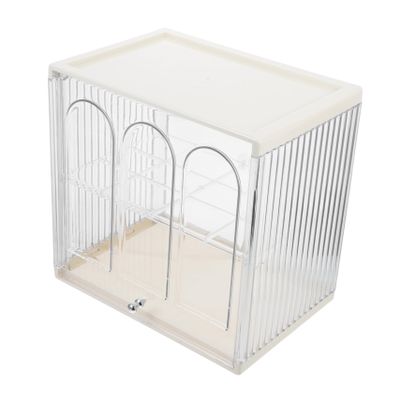 Mobestech Double Layer Transparent Bread Storage Box for Kitchen Countertop Vintage Bread Organizer Dual Compartments for Fresh Bagels Muffins