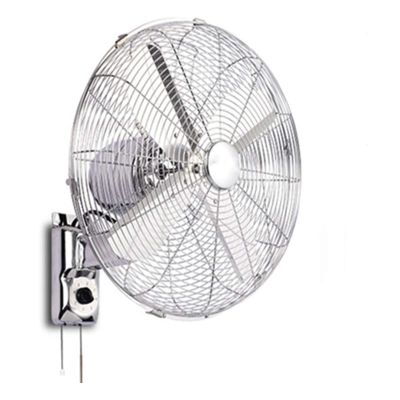 ZOCWJK Electric Fan European-Style Retro Metal Wall Fan, 16in Home/Restaurant Swing Remote Control, 50w Silver Large air Volume (Silver-16in Mechanical