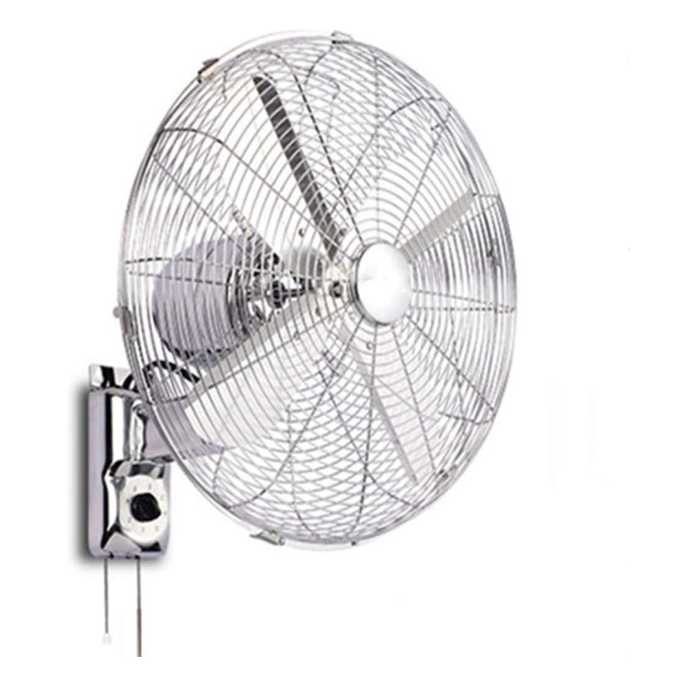 ZOCWJK Electric Fan European-Style Retro Metal Wall Fan, 16in Home/Restaurant Swing Remote Control, 50w Silver Large air Volume (Silver-16in Mechanical