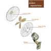 ZOCWJK Electric Fan European-Style Retro Metal Wall Fan, 16in Home/Restaurant Swing Remote Control, 50w Silver Large air Volume (Silver-16in Mechanical view 4