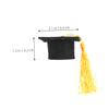 24Pcs Mini Graduation Cap Cake Toppers with Yellow Tassel, Grad Party Decor view 2