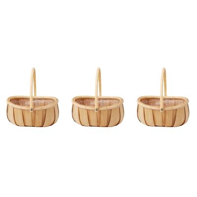 ULTECHNOVO 3pcs Flower Arrangement Basket Jute Bushel Baskets Decorative Handheld