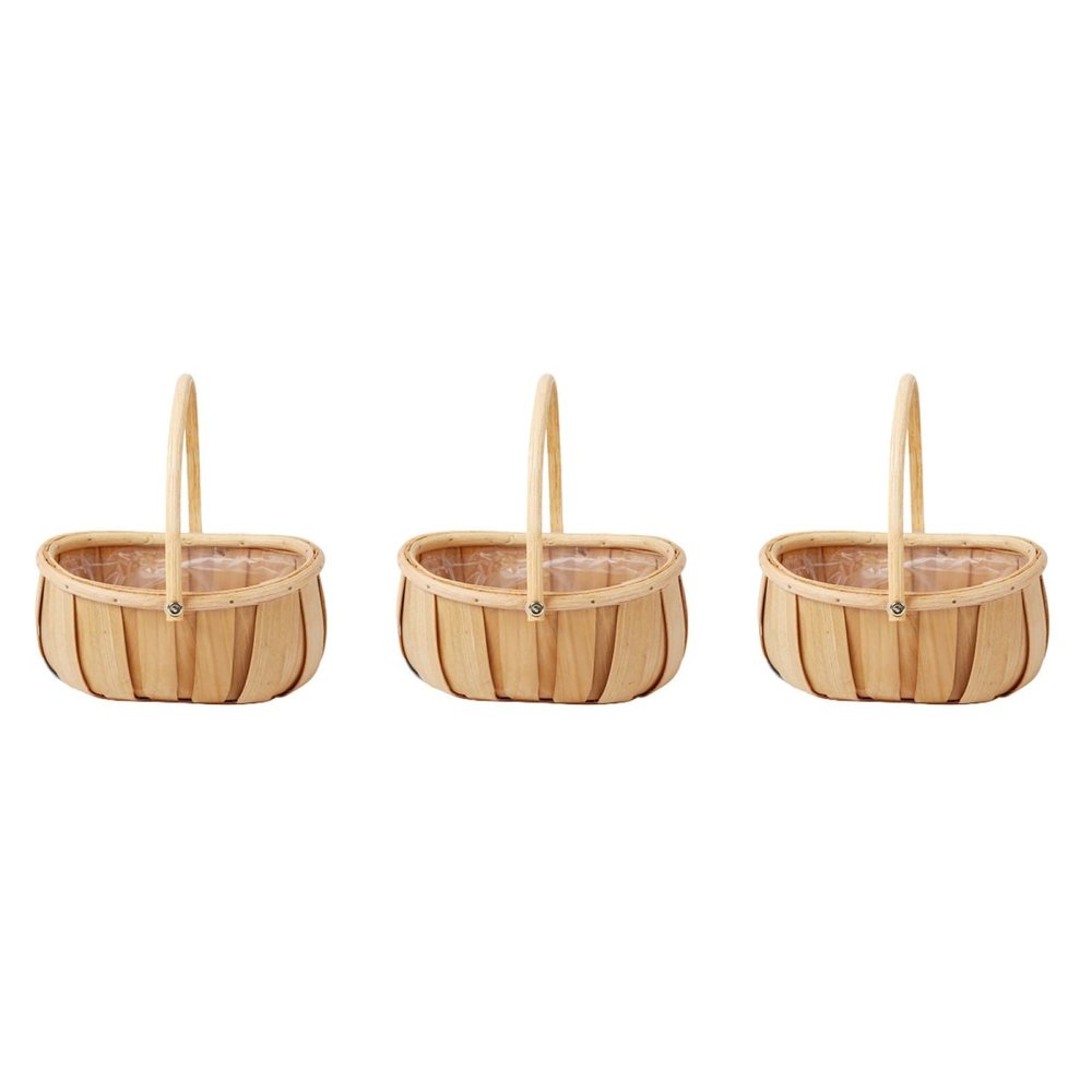 ULTECHNOVO 3pcs Flower Arrangement Basket Jute Bushel Baskets Decorative Handheld