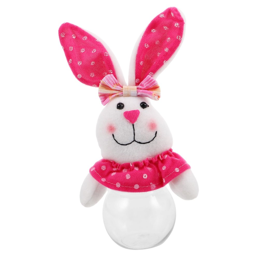 BESPORTBLE Easter Bunny Treat Box Transparent Reusable Candy Jar for Easter Favors Cute Bunny Candy Container for Storing Chocolates and Small Treats for Holiday Celebrations