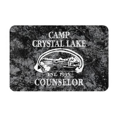 AHUNARLOP 1980 Camp Crystal Lake Counselor Indoor Doormat 24" x 16" - Non-Slip Entrance Rug for Bathroom, Kitchen, Front Door - Absorbent Waterproof Bath Mats for Indoor Use (Black)