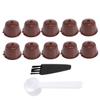 HAKIDZEL Refillable Coffee Capsule Filter Set with Spoon and Brush Compatible with Dolce Gusto Practical Coffee Strainer for Versatile Brewing Light Brown view 1