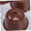 HAKIDZEL Refillable Coffee Capsule Filter Set with Spoon and Brush Compatible with Dolce Gusto Practical Coffee Strainer for Versatile Brewing Light Brown view 4