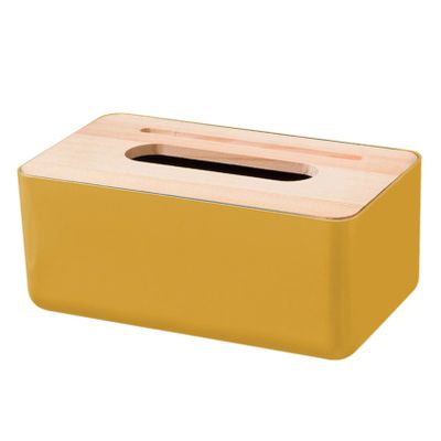 LIFKOME Holding Paper Towel Holder Rectangle Tissue Box Cover Storage Yellow Napkin Storage for Household Hotel