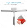 NOLITOY 1set Shower Squeegee with Replacement Strip and Wall Mounted Adhesive Hook for Cleaning Shower Doors Tiles and Car for Streak Finish view 4