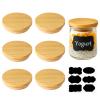 Natural Bamboo Oui Yogurt Jar Lids, 6 Pack view 1