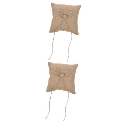 Alipis 2pcs Vintage Wedding Pillow Bows and Ribbon Holder for Ceremony Soft Decorative Cushion for Engagement and Bridal Events