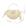 Bowknot Floral Basket Wedding with Handle for Flower Girl view 2