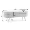 DERCASS Ottoman Oval Storage Bench,Stool with Rubber Wood Legs for Living Room, Entryway and Bedroom (Cyan) view 2