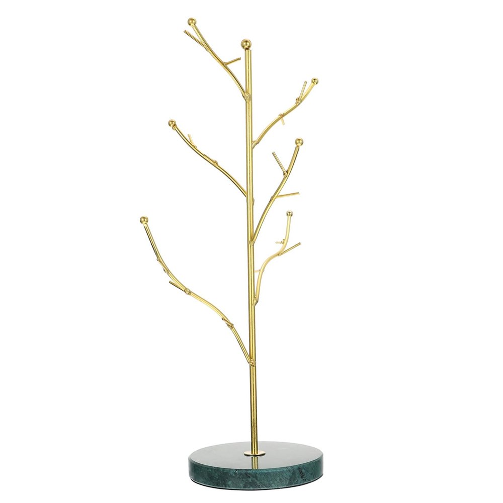 BESPORTBLE 1pc Hanging Jewelry Organizer Stand Marble Tree Shape for Necklace Bracelet Display