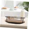 Rotating Organizer Rack for Pantry and Kitchen Storage, Brown Wood Iron view 3