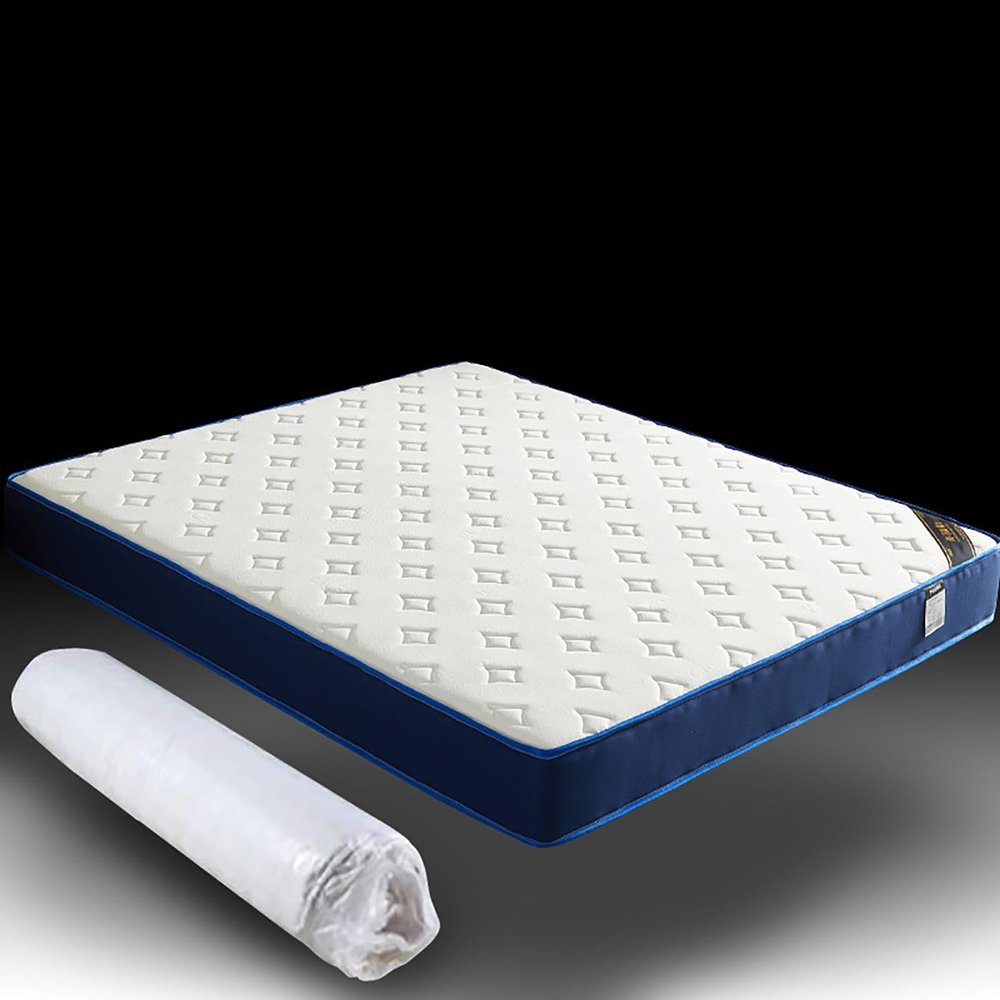 Queen Size Hybrid Mattress in a Box 22cm 90200(3579inch), Medium Firm Memory Foam & Pocket Springs for Pressure Relief, Fiberglass Free Bed Mattress with Cooling Gel for Back Pain Support