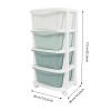 4 Tier Rolling Storage Drawer Cart, Plastic Storage Trolley with Wheels, 4 Drawer Utility Chest Toy Organizer for Living Room Bathroom Office (Gradient Green) view 2