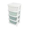 4 Tier Rolling Storage Drawer Cart, Plastic Storage Trolley with Wheels, 4 Drawer Utility Chest Toy Organizer for Living Room Bathroom Office (Gradient Green) view 4