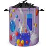 Abstract Science Chemistry Illustration Laundry Bag Round Laundry Basket Collapsible Hamper with Handles Drawstring Closure Waterproof Storage Basket Dirty Clothes Organizer for Bedroom Bathroom Dorm view 1