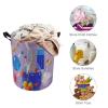 Abstract Science Chemistry Illustration Laundry Bag Round Laundry Basket Collapsible Hamper with Handles Drawstring Closure Waterproof Storage Basket Dirty Clothes Organizer for Bedroom Bathroom Dorm view 3
