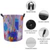 Abstract Science Chemistry Illustration Laundry Bag Round Laundry Basket Collapsible Hamper with Handles Drawstring Closure Waterproof Storage Basket Dirty Clothes Organizer for Bedroom Bathroom Dorm view 4